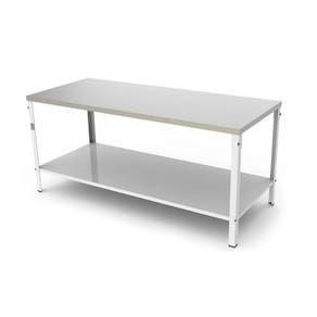 Mesa Tampo Inox 180 cm Compartimento Inferior M-180 G2 Braesi