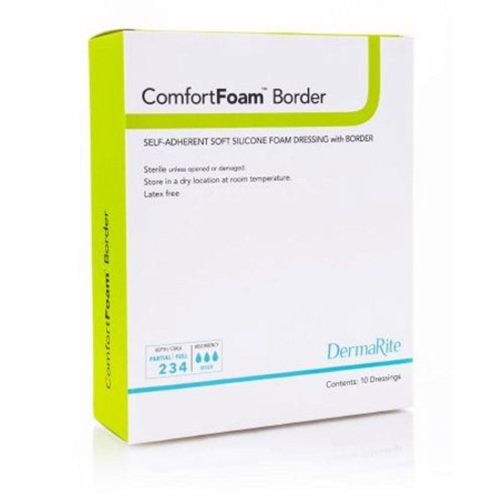 Curativo de espuma de silicone 6 x 8 polegadas 5 contagem por DermaRite