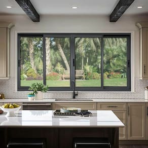 Janela Elite 4 Folhas Moveis 120 X 200 Vidro Liso Preto