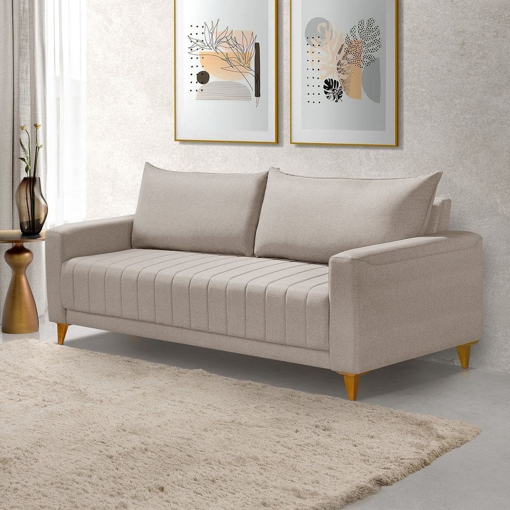 Sofá Fixo 2 Lugares 192 Cm Alaska Bege