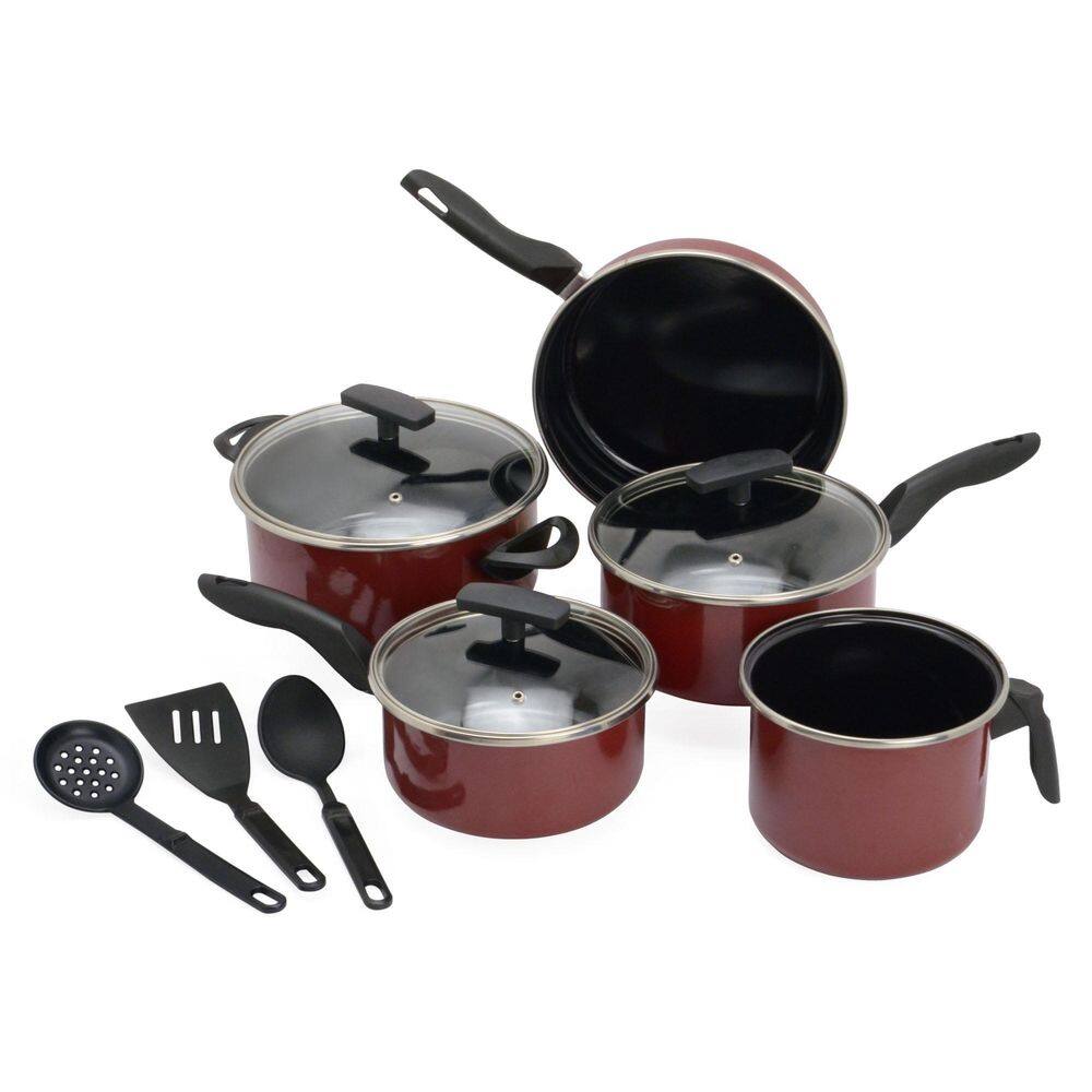 Conjunto De Panelas Esmaltadas Santé Vermelho - 11 Peças