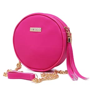 Bolsa Feminina Pequena Redonda Elegante Alça Transversal Santucci