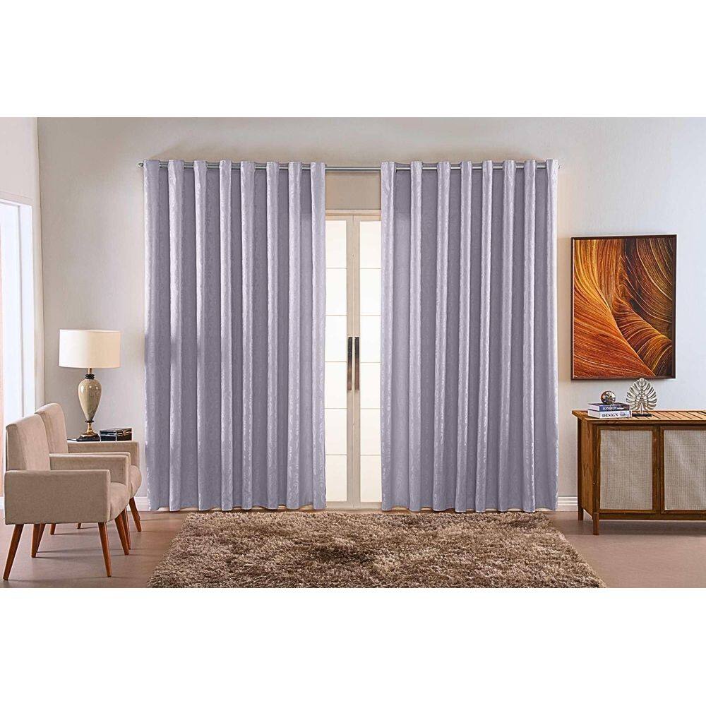 Cortina Sala Quarto Decoraçao Jacquard Em Tecido 5,00X2,80