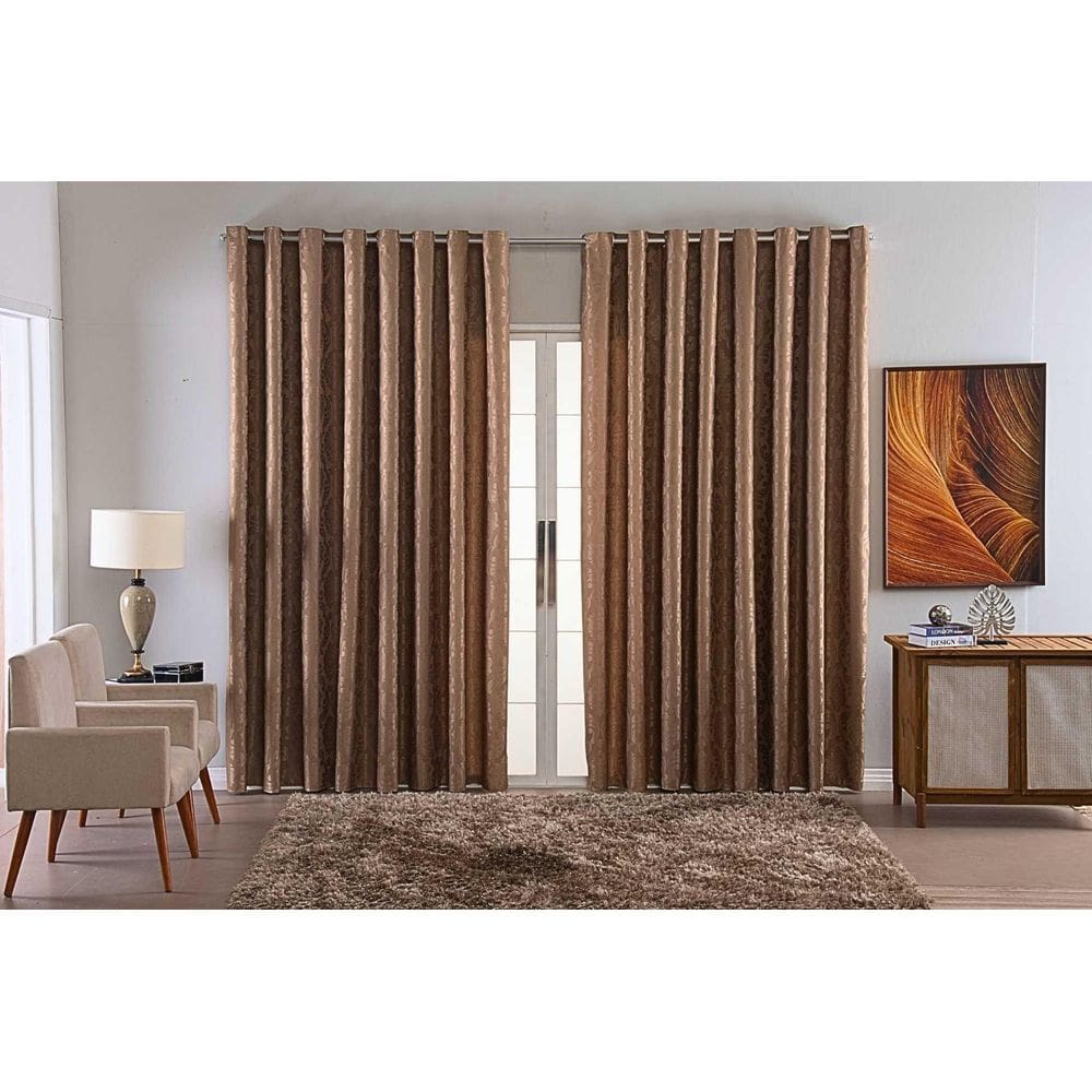 Cortina Sala Quarto Decoraçao Jacquard Em Tecido 5,00X2,80