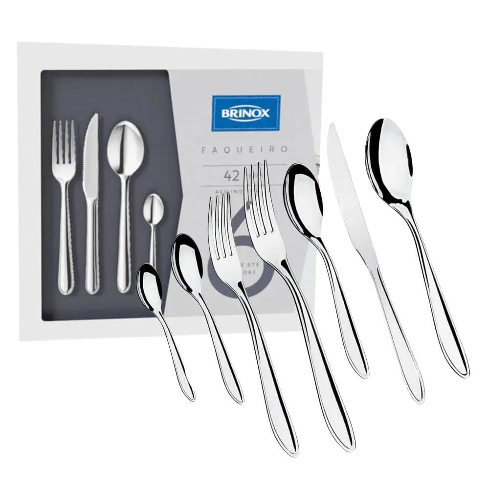 Kit Faqueiro Modena 24 Pcs Inox Jogo De Talheres Brinox