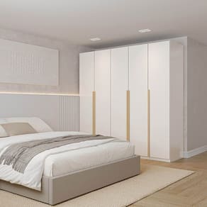 Guarda-Roupa Modulado 3 Peças 5 Portas Jade CabeCasa MadeiraMadeira Branco Fosco