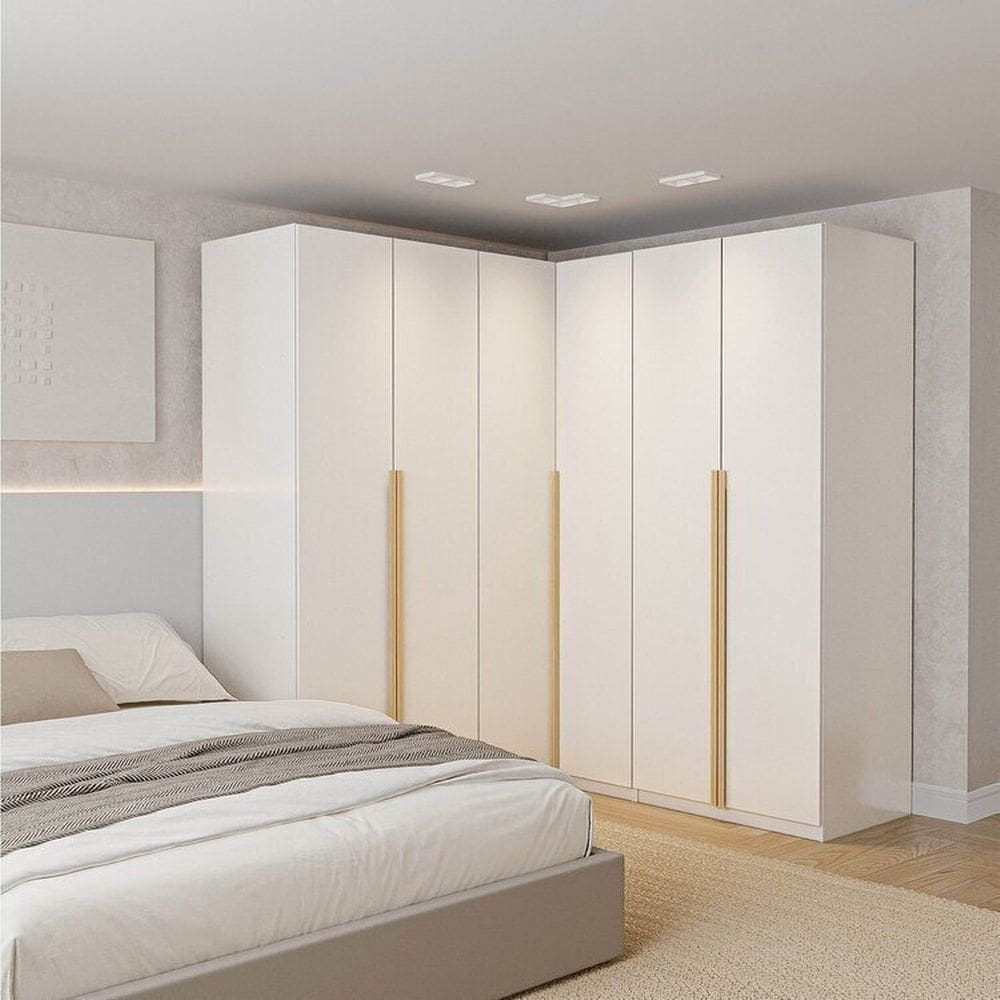 Guarda-Roupa Modulado 3 Peças 6 Portas Jade CabeCasa MadeiraMadeira Branco Fosco