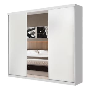 Guarda Roupa Casal 3 Portas de Correr e 3 Espelhos Evidence Minastex