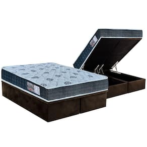 Cama Box Baú King: Colchão Espuma D45 Orthoflex / EP Cecina + Base CRC Suede Brown(193x203)