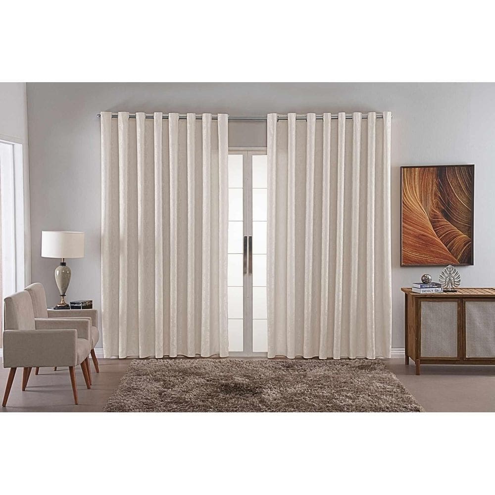 Cortina Sala Quarto Decoraçao Jacquard Em Tecido 5,00X2,80