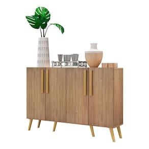 Aparador Buffet 4 Portas Com Pés Retrô Viena Rustic/natural