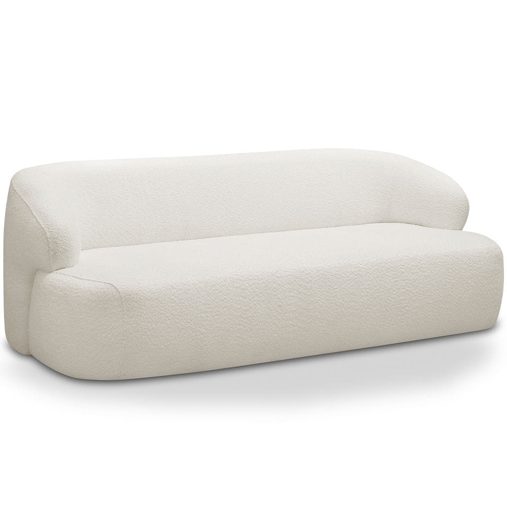 Sofá 3 Lugares Curvo Orgânico Para Sala Living 180cm Barolo L06 Bouclê Off White-LyamDecor