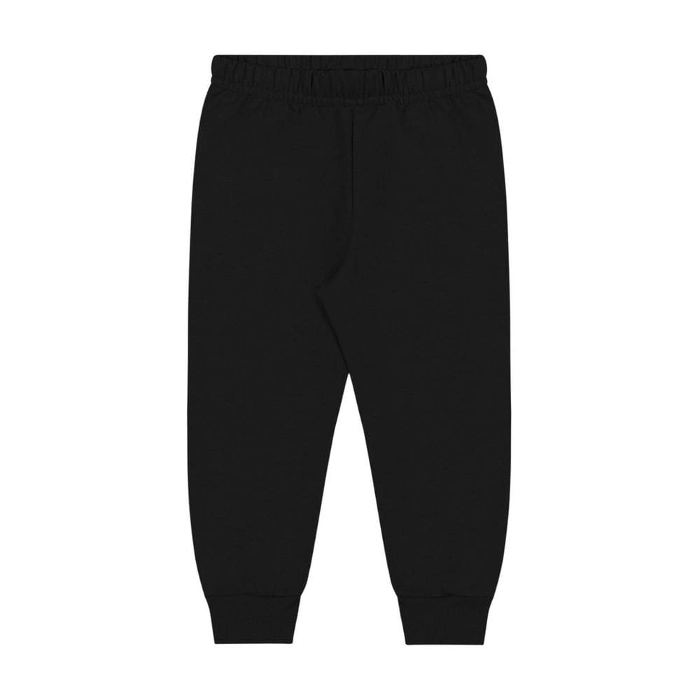 Calça Moletom Flanelado com Punho Infantil Menina Preto