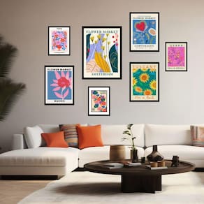 Kit 7 Quadros Decorativos Flower Market Cidades