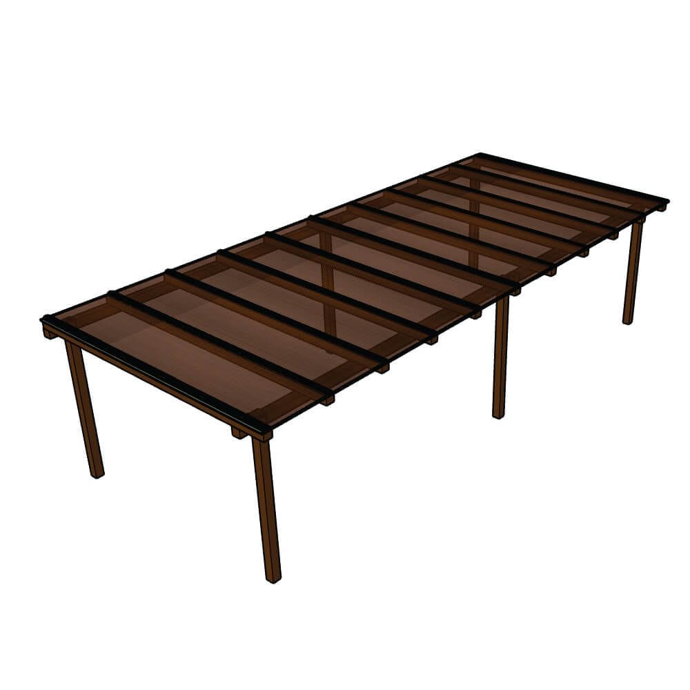 Kit Policarbonato Bronze 6mm 7,00m X 3,00m - Perfis Naturais