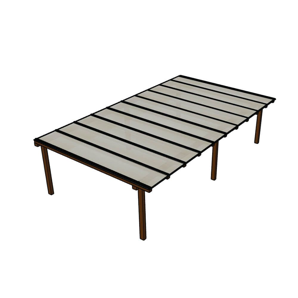 Kit Policarbonato Branco 6mm 7,00m X 6,00m - Perfis Naturais