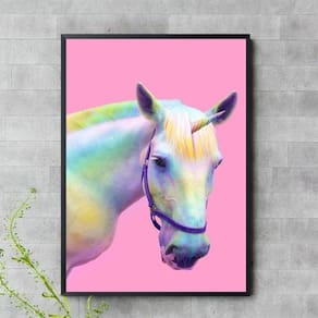 Quadro Decorativo Cavalo Unicórnio 45X34Cm