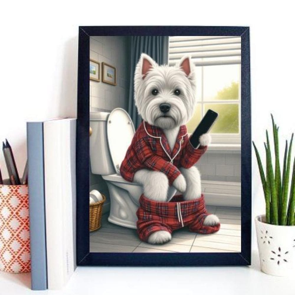 Quadro Para Banheiro West Highland 24X18Cm - Com Vidro