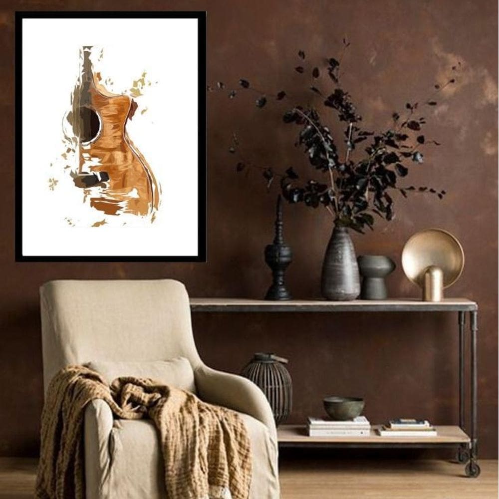 Quadro Abstrato Violão - 60X48Cm
