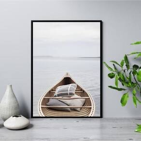 Quadro Praia Canoa Relax 24X18Cm