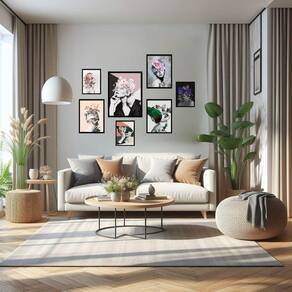 Kit 7 Quadros Decorativos Mulheres Surrealismo - Com Vidro