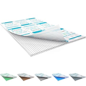 03 uni - Policarbonato Alveolar Cristal 4mm - 2,10m x 2,00m - Glanze - Kit