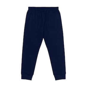Calça Moletom Flanelado com Punho Infantil Unissex Azul Marinho Kyly