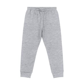 Calça Moletom Flanelado com Punho Infantil Unissex Cinza Mescla Kyly