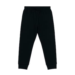 Calça Moletom Flanelado com Punho Infantil Unissex Preta Kyly