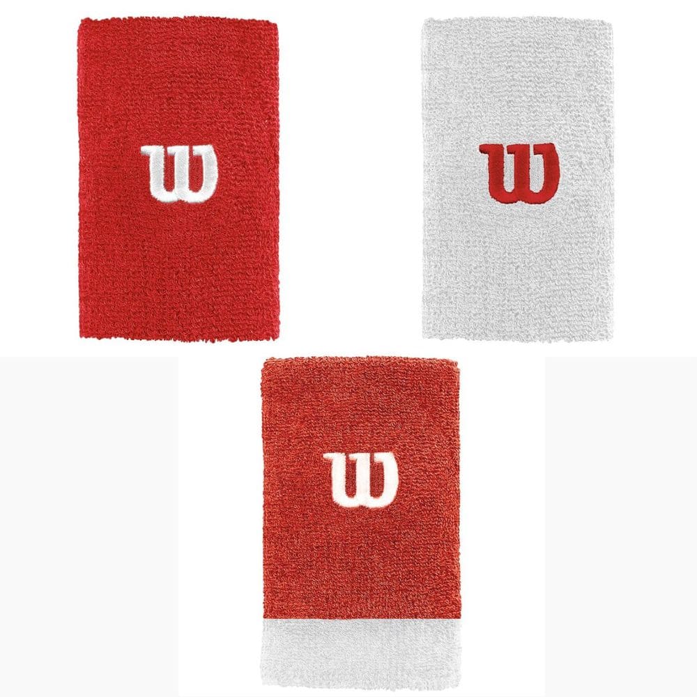 1 Par de Munhequeira Esportiva W Bordado Absorve Transpiração Unissex Wilson