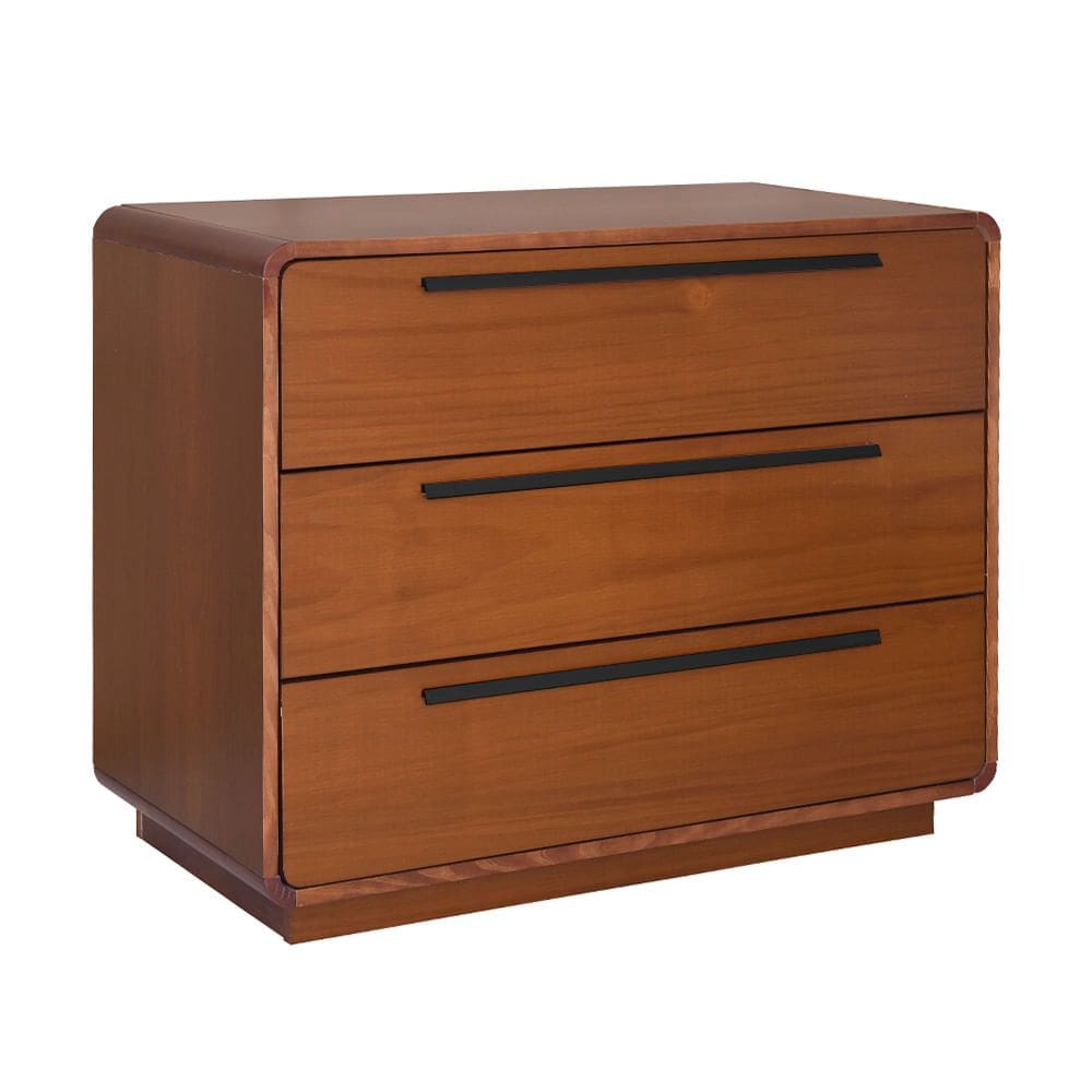 Cômoda Wave 3 Gavetas Com Puxadores Preto