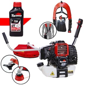 Roçadeira Alta Performance Com Óleo 2 Tempos RT43-L RT43L Toyama 43cc 1,7HP Faca 3 Pontas e Carretel Ideal na Manutenção de Jardins e Gramados