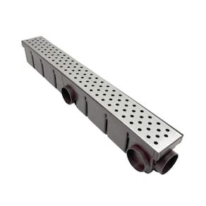 Ralo de Escoamento Inox 6 x 50cm Bolinhas Coletor Marrom Tela
