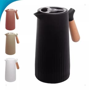 Garrafa Térmica Café Tampa Resistente E Cabo Madeira