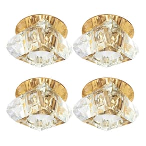 Kit 4 Spot Iluminação Cristal Base Dourada Embutir Bet11