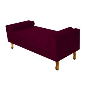 Recamier Baú Félix Solteiro 90cm Suede Bordô Doce Sonho