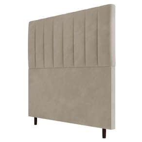 Cabeceira Cama Box Casal King Size Itália 193cm Suede Bege