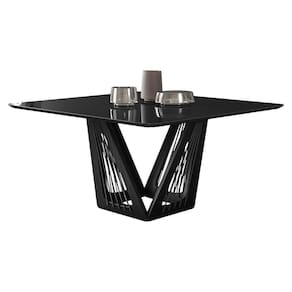Mesa De Jantar Áustria C03 150X150cm Laca Preto/Ébano