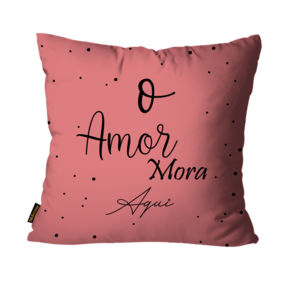 Capa Para Almofada Mdecore O Amor Mora Aqui Rosa