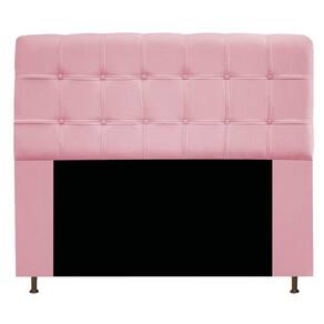 Cabeceira Mel 195 Cm King Size Com Botonê Suede Rosa Bebê