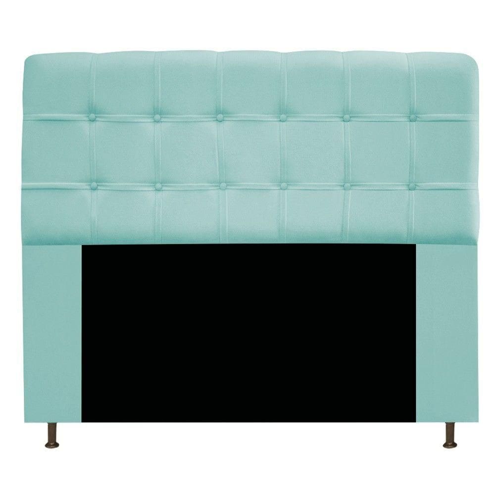 Cabeceira Mel 160Cm Queen Size Com Botonê Suede Azul Tiffany