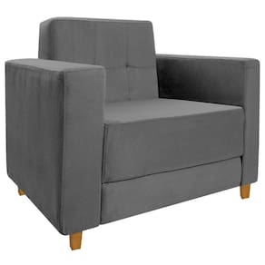 Poltrona Decorativa Denver Corano Cinza - Doce Sonho Móveis