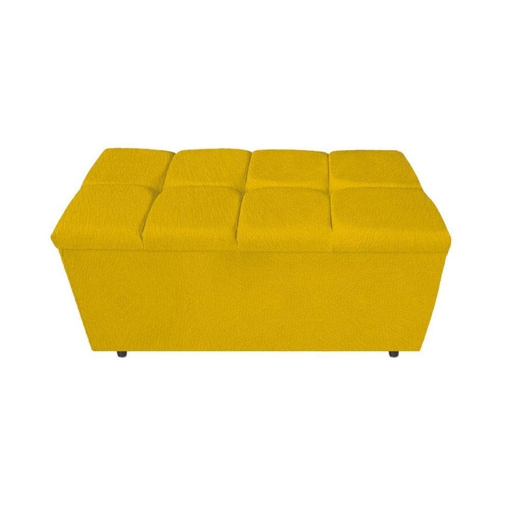 Calçadeira Estofada Manchester 90cm Solteiro Suede Amarelo