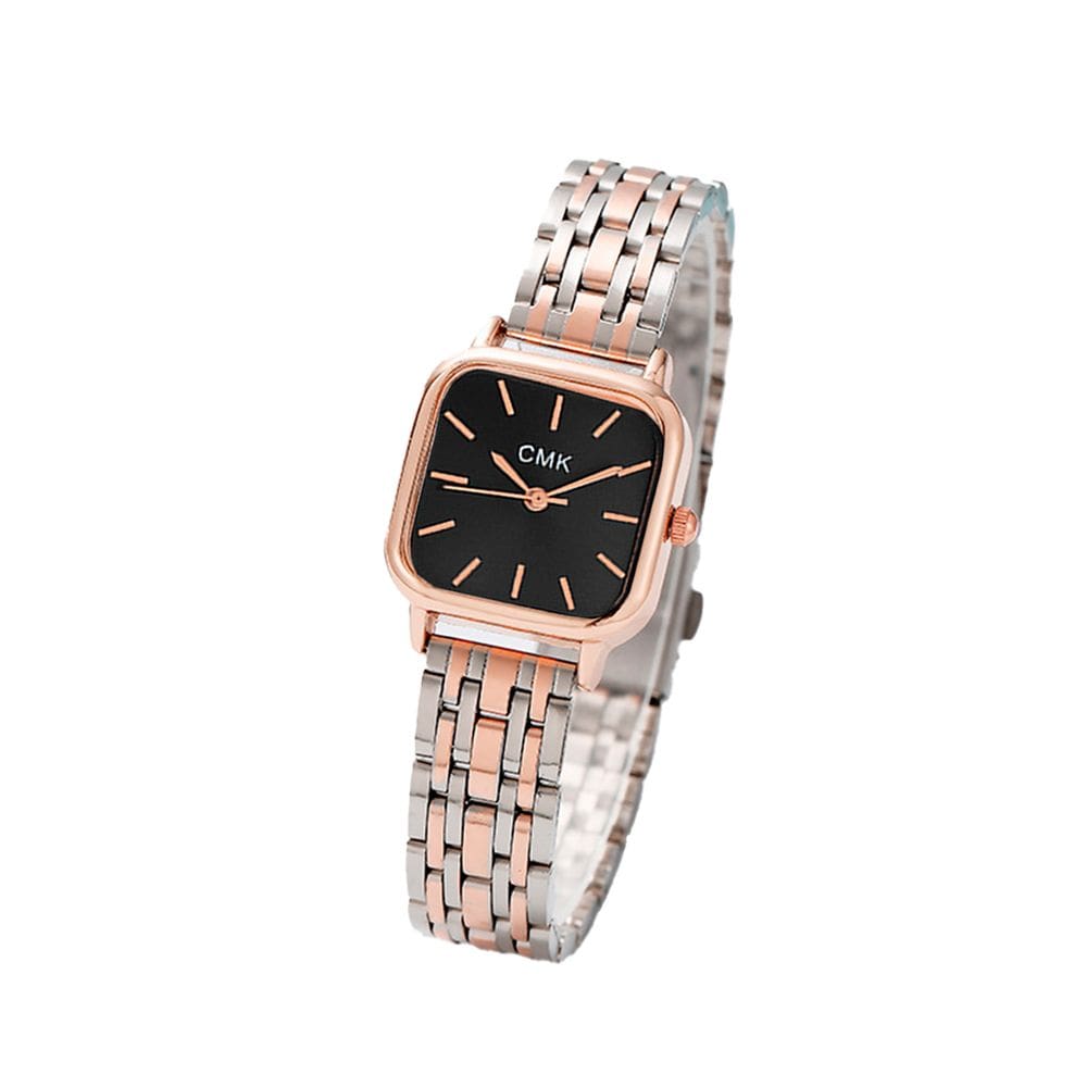 Relógio Quadrado de Aço Inox Mulheres Feminino Moda