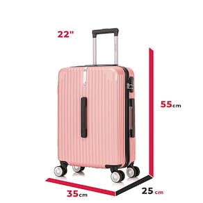 Mala de Bordo Copenhague 4 Rodas Duplas 360 Santino Rose Gold
