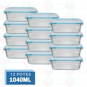 Pote Canelado 1040ml Airfryer Microondas Freezer Fit 12Un