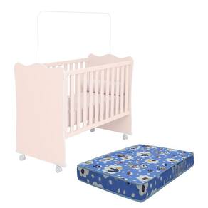Berço Doce Sonho com Rodízios e Colchão Baby Physical - Qmovi