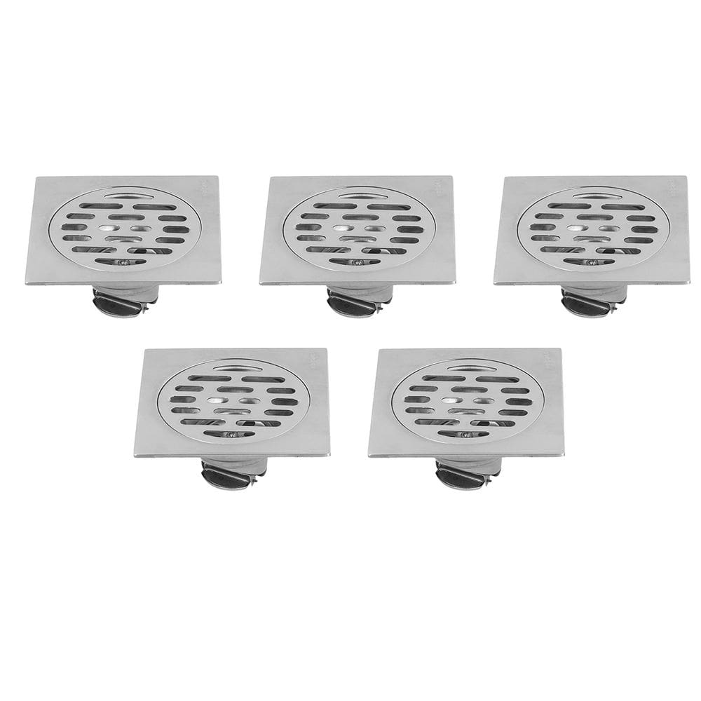 Ralo Aço Inox 10x10 Banheiro Lavabo Kit 5 unidades Anti Inseto Anti Odor Resistente
