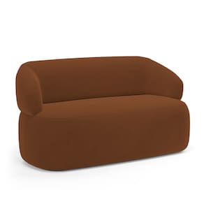 Sofá Orgânico 03 Lugares Living Glee 170cm Veludo Terracota - Desk Design