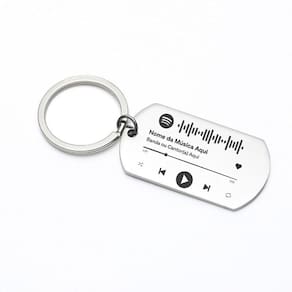 Chaveiro Luxoso Criativo Spotify Aço Inoxidável